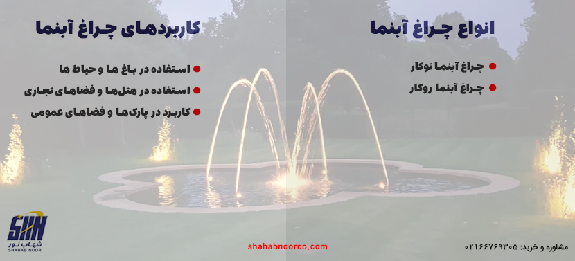 انواع چراغ آبنما